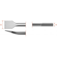 SDS-MAX TEGELBEITEL, GEBOGEN,50X300