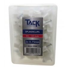 SPIJKERCL. 2X0.75MM WIT 100 ST.