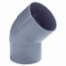 BOCHT 45° PVC-U 100 MM LIJMMOF X VERJONGING GRIJS