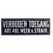 VERBODEN.TOEG.WVS.461 12X35 CM BLIK