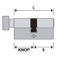 MAUER KC1-NW4-NI-3 SL 31/31=62 DUBBELE KNOPCILINDER