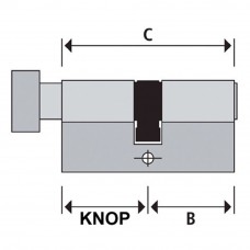 MAUER KC6-NW4-NI-3 SL 36/31=67 DUBBELE KNOPCILINDER