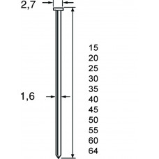 BRAD 1,6MM GEGALVANISEERD 50MM RECHT OP STRIP