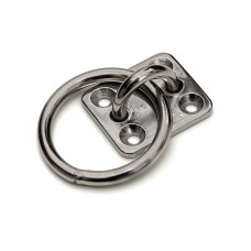 MUURPLAAT MET RING, 8MM, RVS