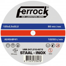 DOORSLIJPSCH.125X1.0 INOX FERROCK