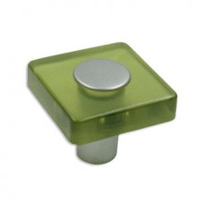 KNOP OLIJF-GROEN/KUNSTSTOF ALU KLEUR