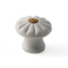PORCELEINE KNOP &quot;RIB&quot; 23MM OUD-WIT (BOUT: 09.4035.00)