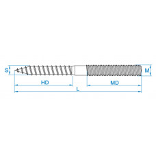 STOKEIND GEGALVANISEERD M4 X 25