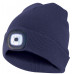 VELAMP LIGHTHOUSE: BEANIE WITH RECHARGEABLE LED HEADLAMP. NAVY BLUE