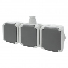 WANDCONTACTDOOS SPATWATERDICHT 3 VOUDIG