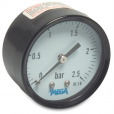 PROFEC MANOMETER 50 MM BUITENDRAAD 0 - 6BAR ZWART TYPE DROOG ACHTERAANSLUITING 1/4"