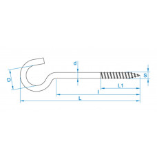 SCHROEFHAKEN 60 IJZER GEGALVANISEERD