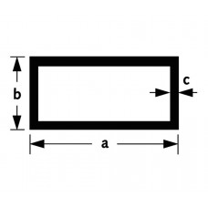BUIS RECHTHOEKIG ALUMINIUM BRUTE 40X20X2MM 100CM
