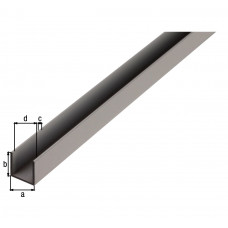 U-PROFIEL ALUMINIUM BRUTE 25X25X25X2MM 200CM