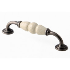 GREEP PORCELEIN/TIN ANTIEK 128MM