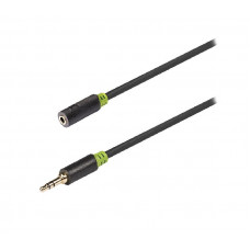 STEREO AUDIO VERLENGKABEL 3.5 MM MALE - 3.5 MM FEMALE 3.00 M ANTRACIET