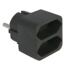 RANDAARDE STEKKERADAPTER 2 X EURO ZWART
