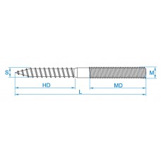 STOKEIND GEGALVANISEERD M4 X 25