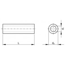 NYLON AFSTANDBUS WIT D3 X D8 X H5 MM