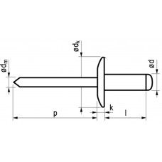 MFX BLINDKLINKNAGEL ALU/ST GBK 4.8X26X KOP16MM