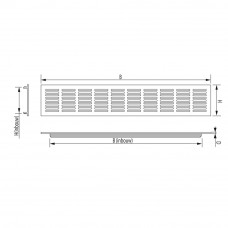 VENTILATIESTRIP ALUMINIUM 400 X 80