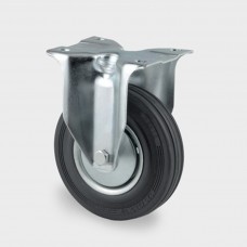 BOKWIEL 100MM - RUBBER - ZWART - 70KG