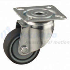 ZWENKWIEL 50MM - ZONDER REM - RUBBER - GRIJS - 50KG