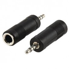 STEREO-AUDIO-ADAPTER 3.5 MM MALE - 6.35 MM FEMALE ZWART