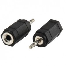 STEREO-AUDIO-ADAPTER 2.5 MM MALE - 3.5 MM FEMALE ZWART