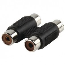 STEREO-AUDIO-ADAPTER 2X RCA FEMALE - 2X RCA FEMALE ZWART