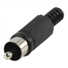 CONNECTOR RCA MALE PVC ZWART