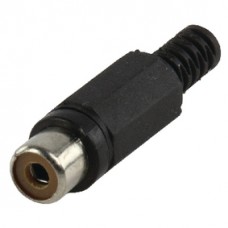 CONNECTOR RCA FEMALE PVC ZWART