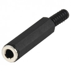 MONOCONNECTOR 6.35 MM FEMALE PVC ZWART