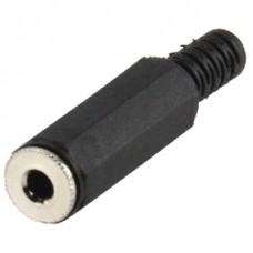 STEREOCONNECTOR 3.5 MM FEMALE PVC ZWART