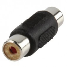 STEREO-AUDIO-ADAPTER RCA FEMALE - RCA FEMALE ZWART