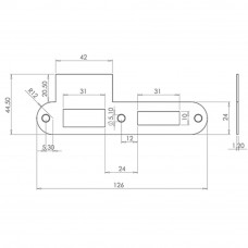 MAUER 100 SL.PLAAT RVS DIN LS/RS L=126X24X1.00MM-T-ROESTVRIJ