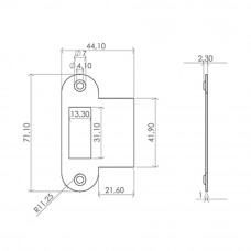 MAUER 100 LOOP SL.PL. RVS LS/RS L=71X23X1.00MM-T-ROESTVRIJ