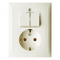 COMBI SERIESCHAKELAAR + WCD RA INBOUW CREME